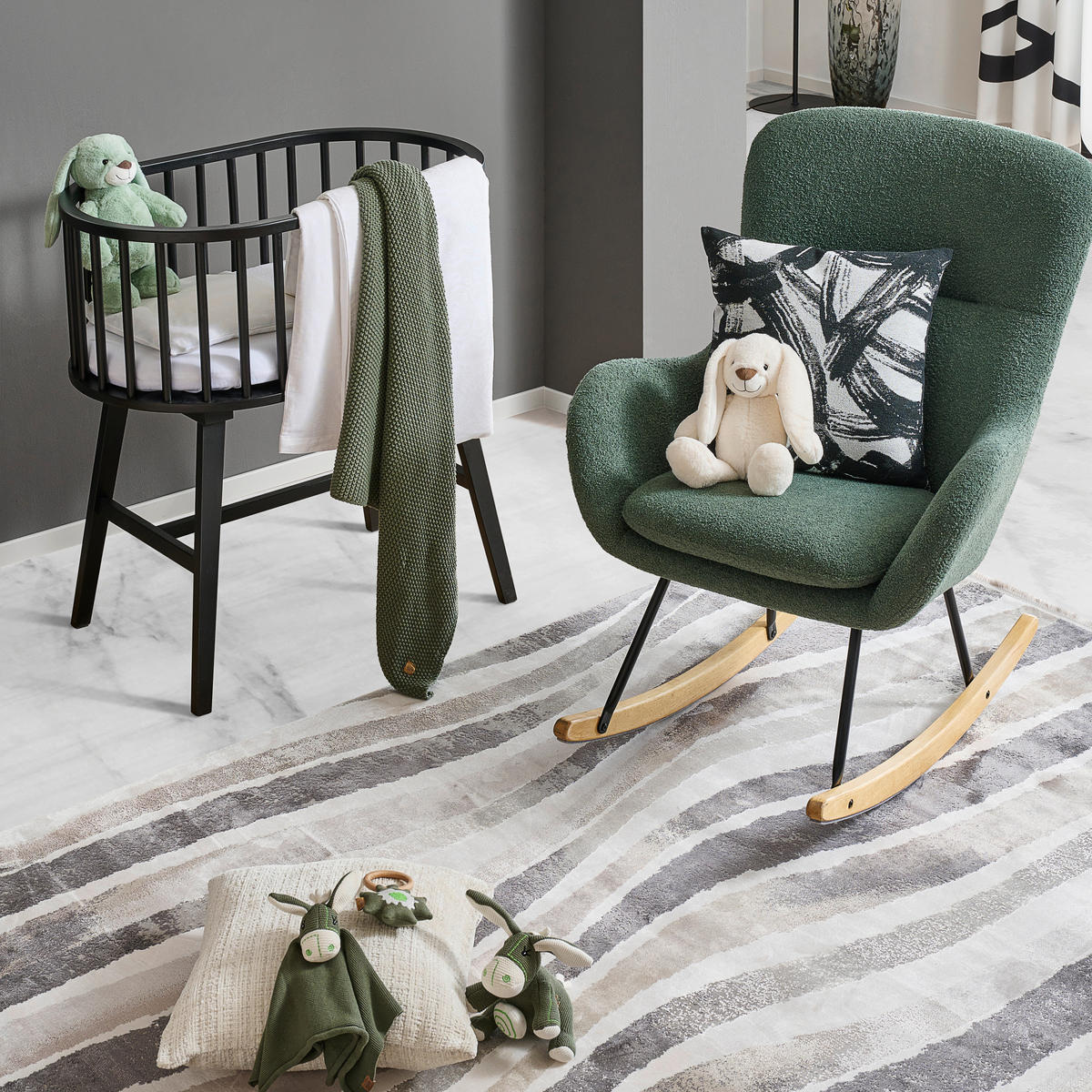 BEISTELLBETT 83/52/88 cm  - Schwarz, Trend, Holz/Holzwerkstoff (83/52/88cm) - Jimmylee