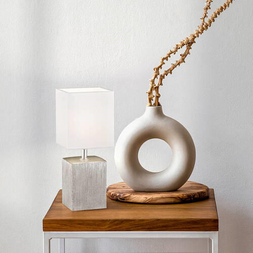 SVJETILJKA STOLNA Flens  - bijela/srebrne boje, Lifestyle, tekstil/keramika (14/14/35cm)