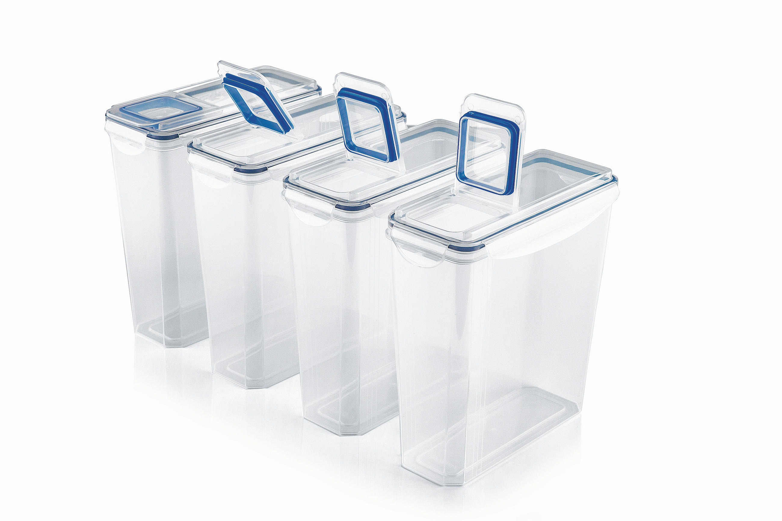 VORRATSDOSENSET 4-teilig  - Blau/Transparent, Basics, Kunststoff (24/11/25cm) - GOURMETMAXX