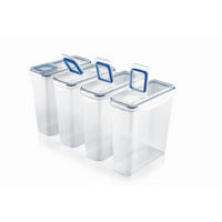 VORRATSDOSENSET 4-teilig  - Blau/Transparent, Basics, Kunststoff (24/11/25cm) - GOURMETMAXX