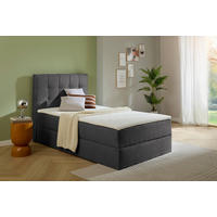 BOXBETT 120/200 cm,  in Dunkelgrau, Bettkasten, Topper, H3 = fest  - Dunkelgrau/Schwarz, KONVENTIONELL, Kunststoff/Textil (120/200cm) - Boxxx