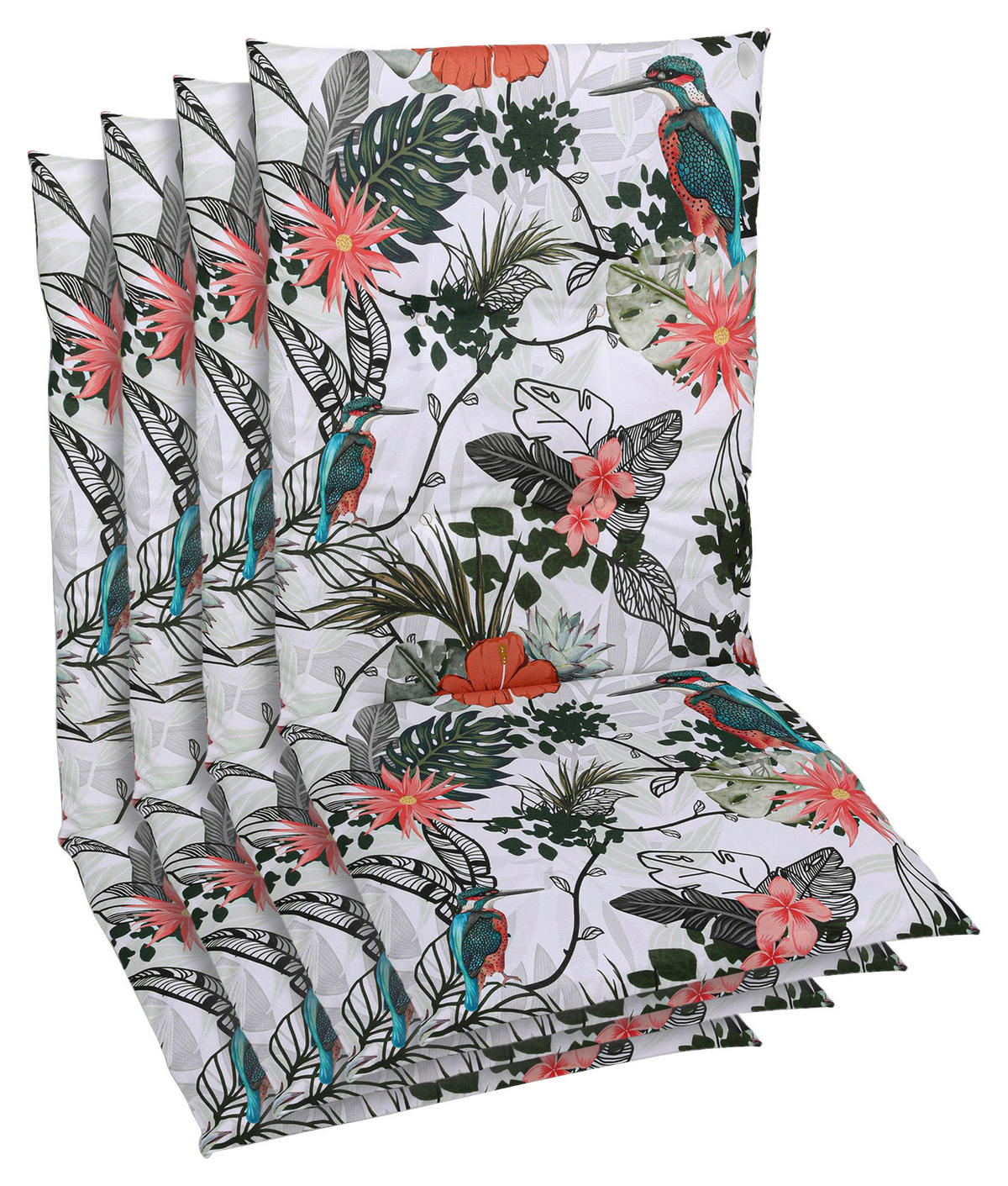 SESSELAUFLAGENSET in Grün, Hellgrau Floral  - Hellgrau/Grün, Design, Textil (48/05/108cm)