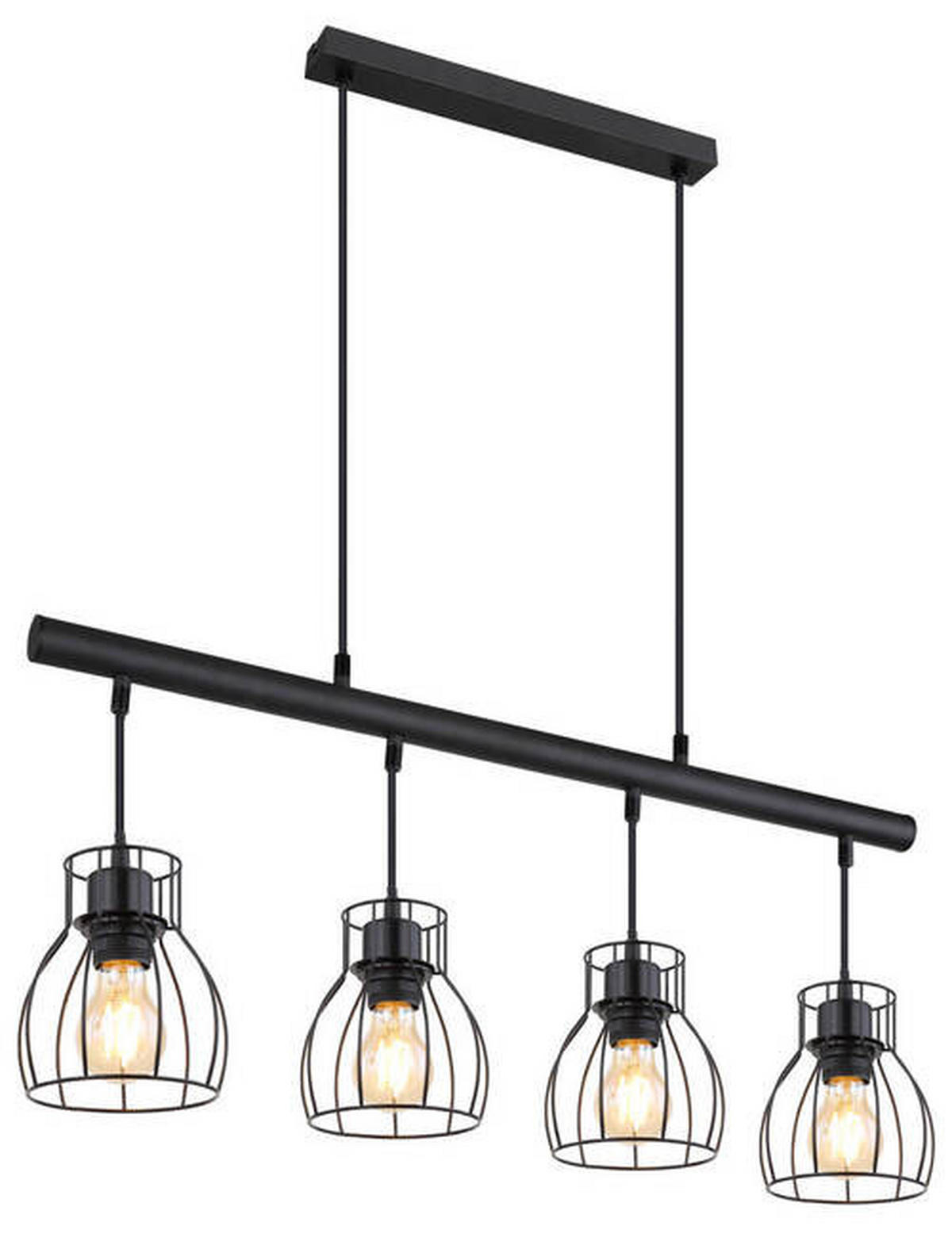 LED-HÄNGELEUCHTE 77/14/120 cm    - Schwarz, Trend, Kunststoff/Metall (77/14/120cm) - Globo