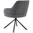 ARMLEHNSTUHL  Sitzfläche 360° drehbar, automatische Rückholfunktion Webstoff  Schwarz, Dunkelgrau  - Dunkelgrau/Schwarz, Design, Textil/Metall (62/86/65cm) - Carryhome