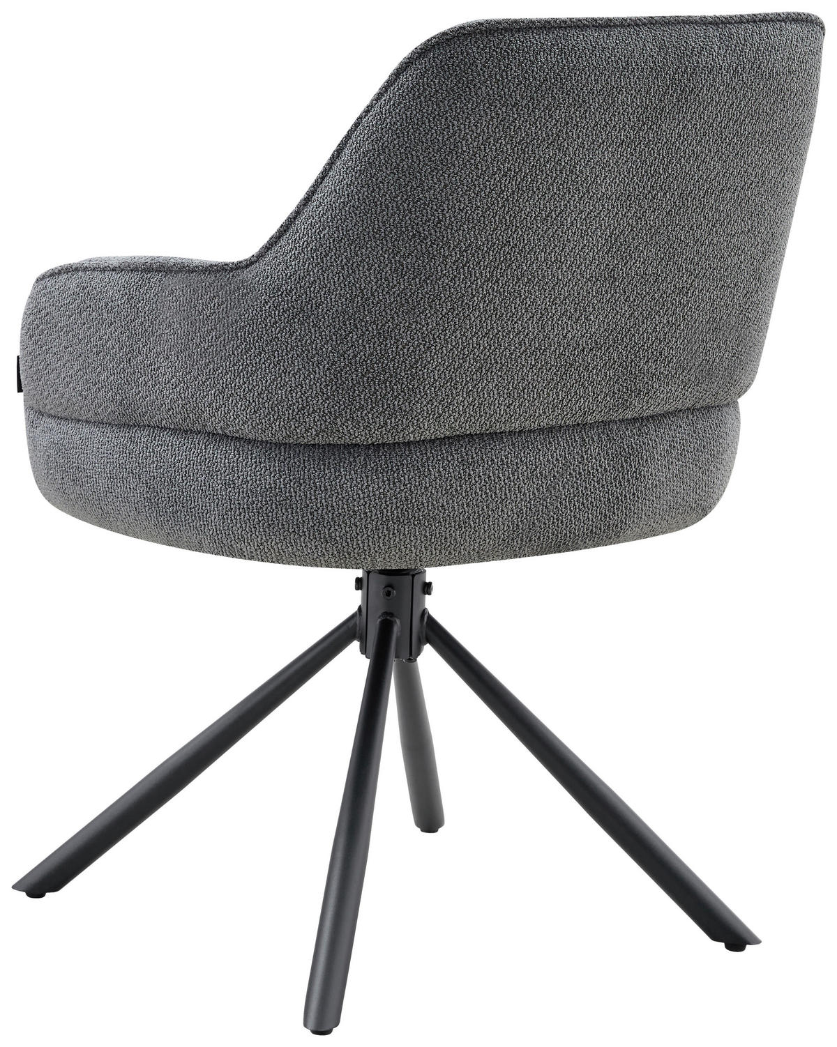 ARMLEHNSTUHL  Sitzfläche 360° drehbar, automatische Rückholfunktion Webstoff  - Dunkelgrau/Schwarz, Design, Textil/Metall (62/86/65cm) - Carryhome