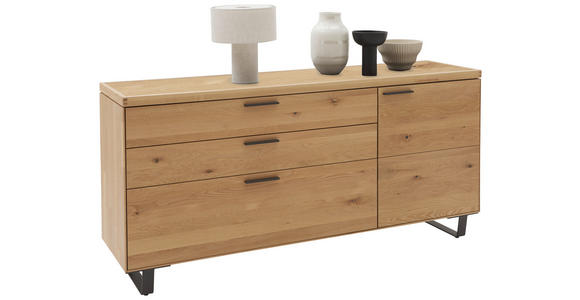 KOMMODE in 181,9/74,5/45,2 cm - Wildeiche/Schwarz, Design, Holz/Metall (181,9/74,5/45,2cm) - Valnatura