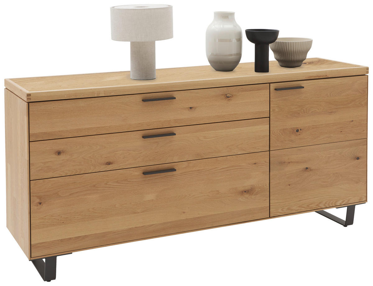KOMMODE 181,9/74,5/45,2 cm  in Wildeiche  - Wildeiche/Schwarz, Design, Holz/Metall (181,9/74,5/45,2cm) - Valnatura