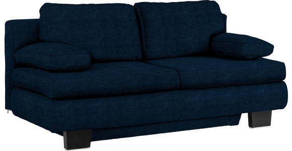 SCHLAFSOFA in Flachgewebe Dunkelblau - Wengefarben/Dunkelblau, KONVENTIONELL, Holz/Textil (203/94/100cm) - Novel
