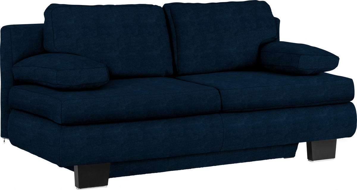 SCHLAFSOFA Flachgewebe Dunkelblau  - Wengefarben/Dunkelblau, KONVENTIONELL, Holz/Textil (203/94/100cm) - Novel