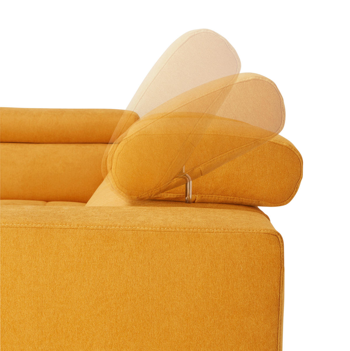 ECKSOFA in Mikrofaser Gelb  - Gelb/Schwarz, Design, Textil/Metall (207/301cm) - Xora