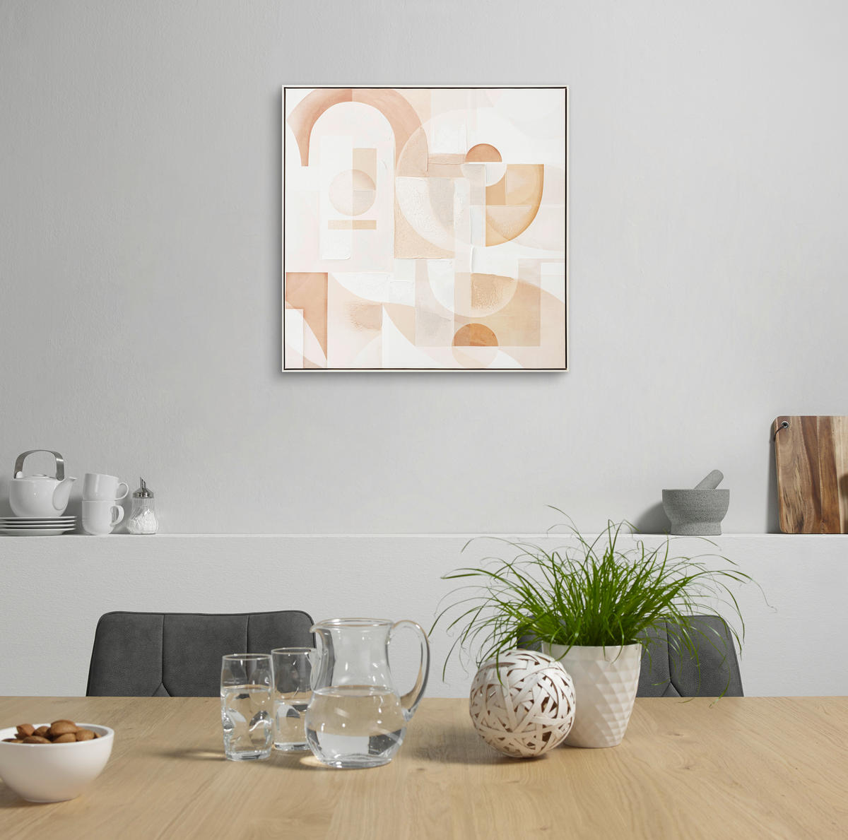 KUNSTDRUCK Abstraktes  - Multicolor/Weiß, Design, Holz/Kunststoff (85/85cm) - Monee
