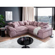 ECKSOFA Rosa Cord  - Schwarz/Rosa, Design, Kunststoff/Textil (284/284cm) - Carryhome