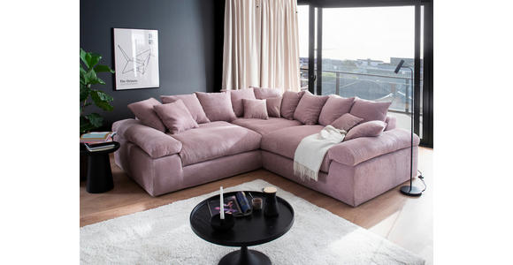 ECKSOFA Rosa Cord  - Schwarz/Rosa, Design, Kunststoff/Textil (284/284cm) - Carryhome