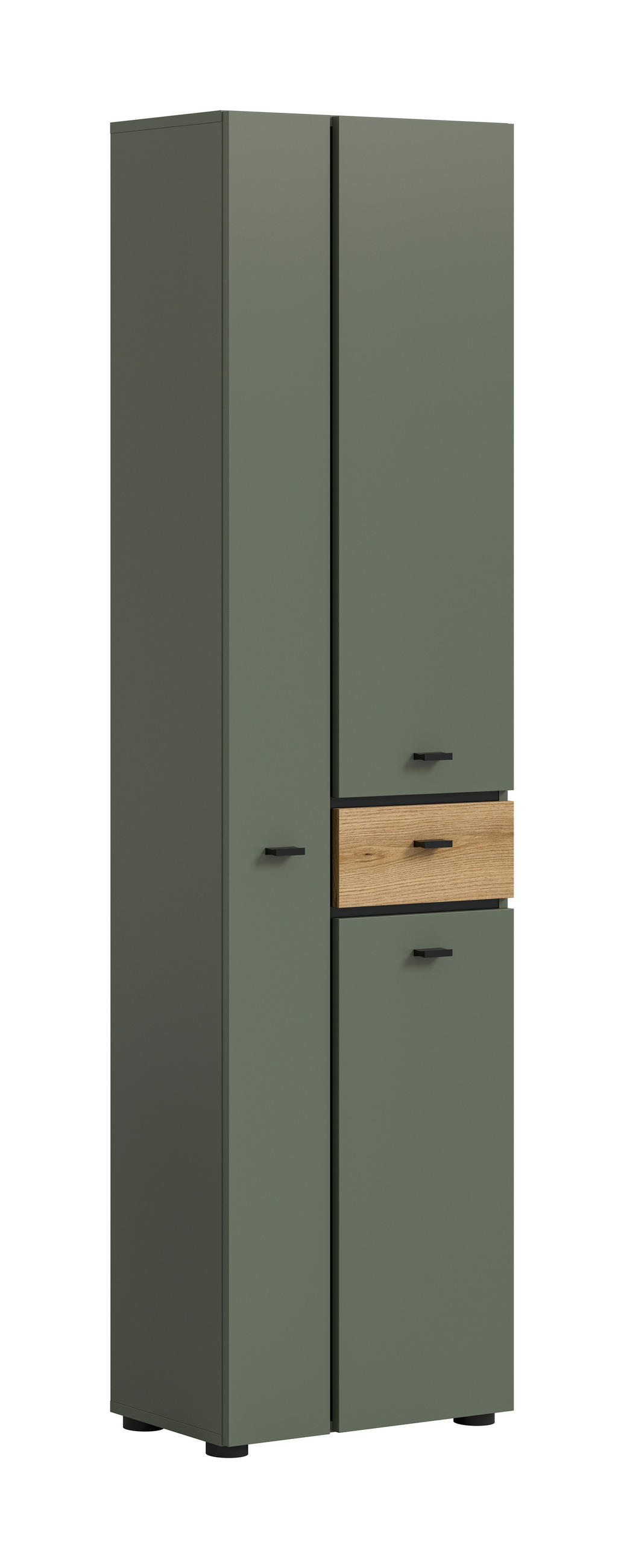 HOCHSCHRANK 51/191/30 cm  - Eichefarben/Schwarz, Trend, Holzwerkstoff/Kunststoff (51/191/30cm) - MID.YOU