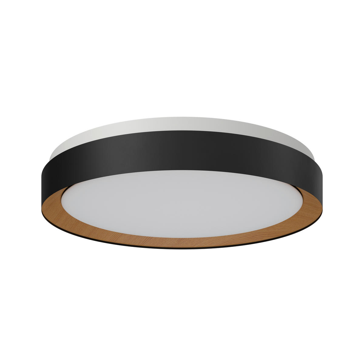 LED-DECKENLEUCHTE Nashville 48/8 cm   - Schwarz/Sonoma Eiche, Basics, Kunststoff/Metall (48/8cm) - Novel
