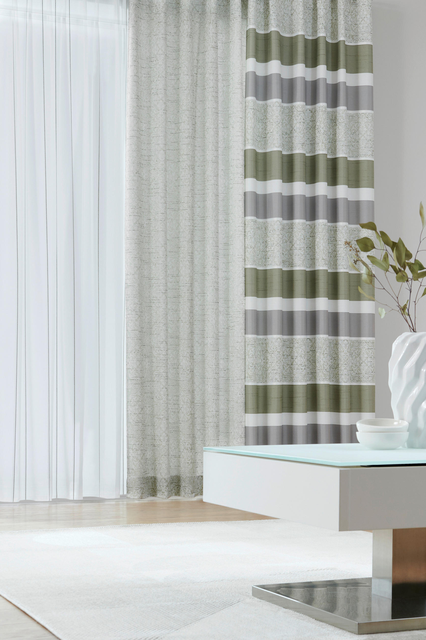 DEKOSTOFF per lfm blickdicht  - Grün, KONVENTIONELL, Textil (140cm) - Esposa