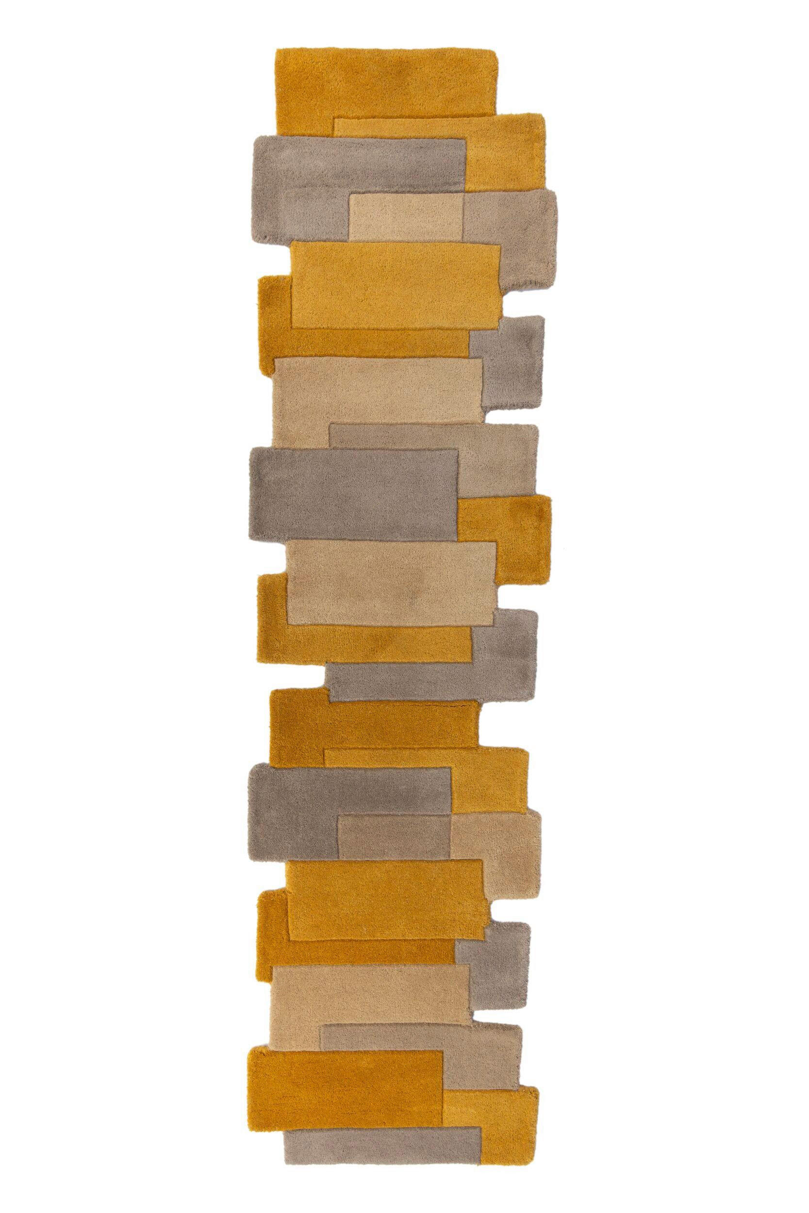 WOLLTEPPICH 230/60 cm Gelb, Naturfarben  - Gelb/Naturfarben, Basics, Textil (230/60cm)