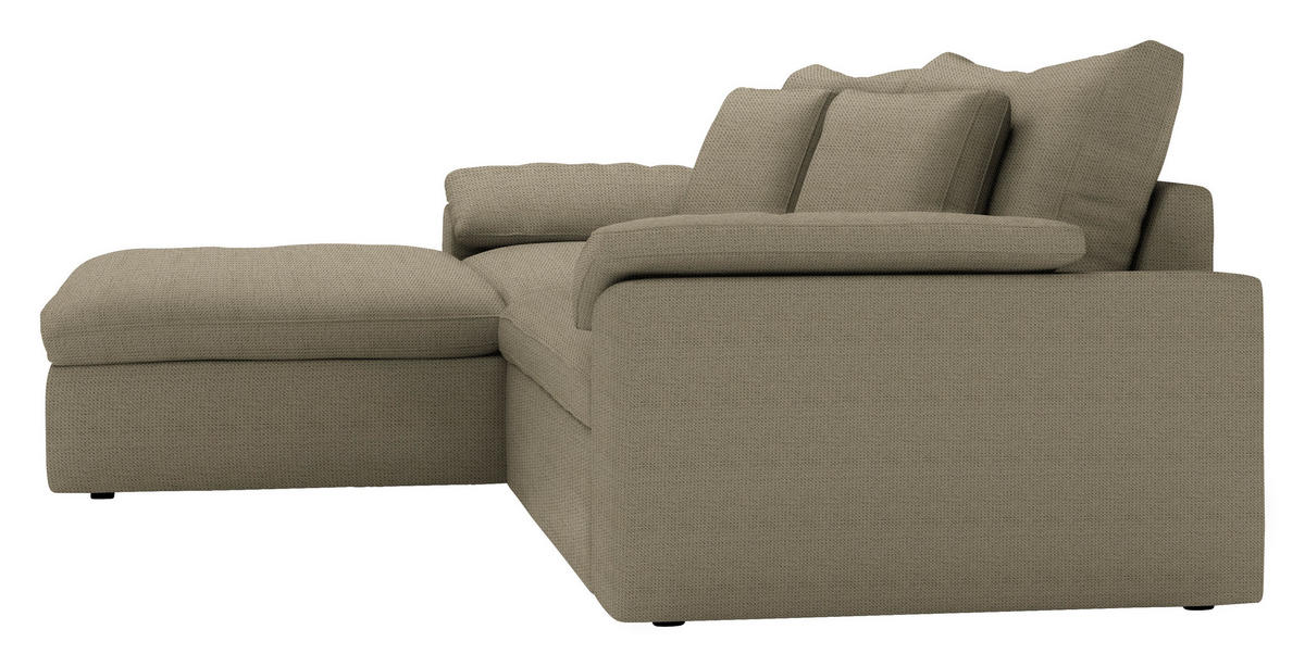 ECKSOFA  Chenille Taupe  - Taupe/Schwarz, Modern, Kunststoff/Textil (198/306cm) - Carryhome