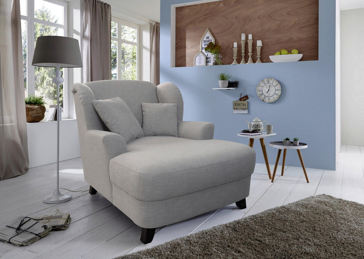 XXL-SESSEL in Silberfarben  - Beige/Dunkelbraun, Modern, Holzwerkstoff/Textil (109/104/145cm) - Sit & More