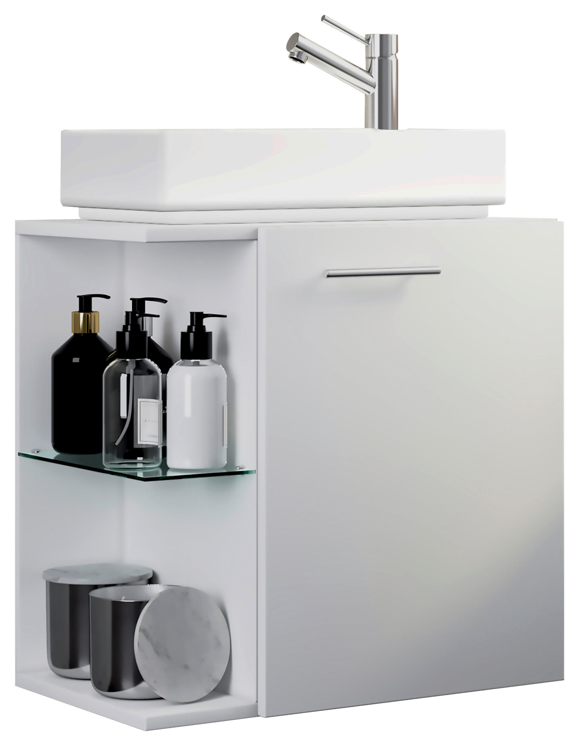 WASCHTISCHKOMBI 52 cm  - Silberfarben/Weiß, MODERN, Glas/Keramik (52cm) - MID.YOU