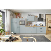 KÜCHENBLOCK PN 105 370 cm  in Eichefarben, Hellgrün, Kaschmir  - Kaschmir/Eichefarben, Design, Holzwerkstoff/Metall (370cm) - Pino