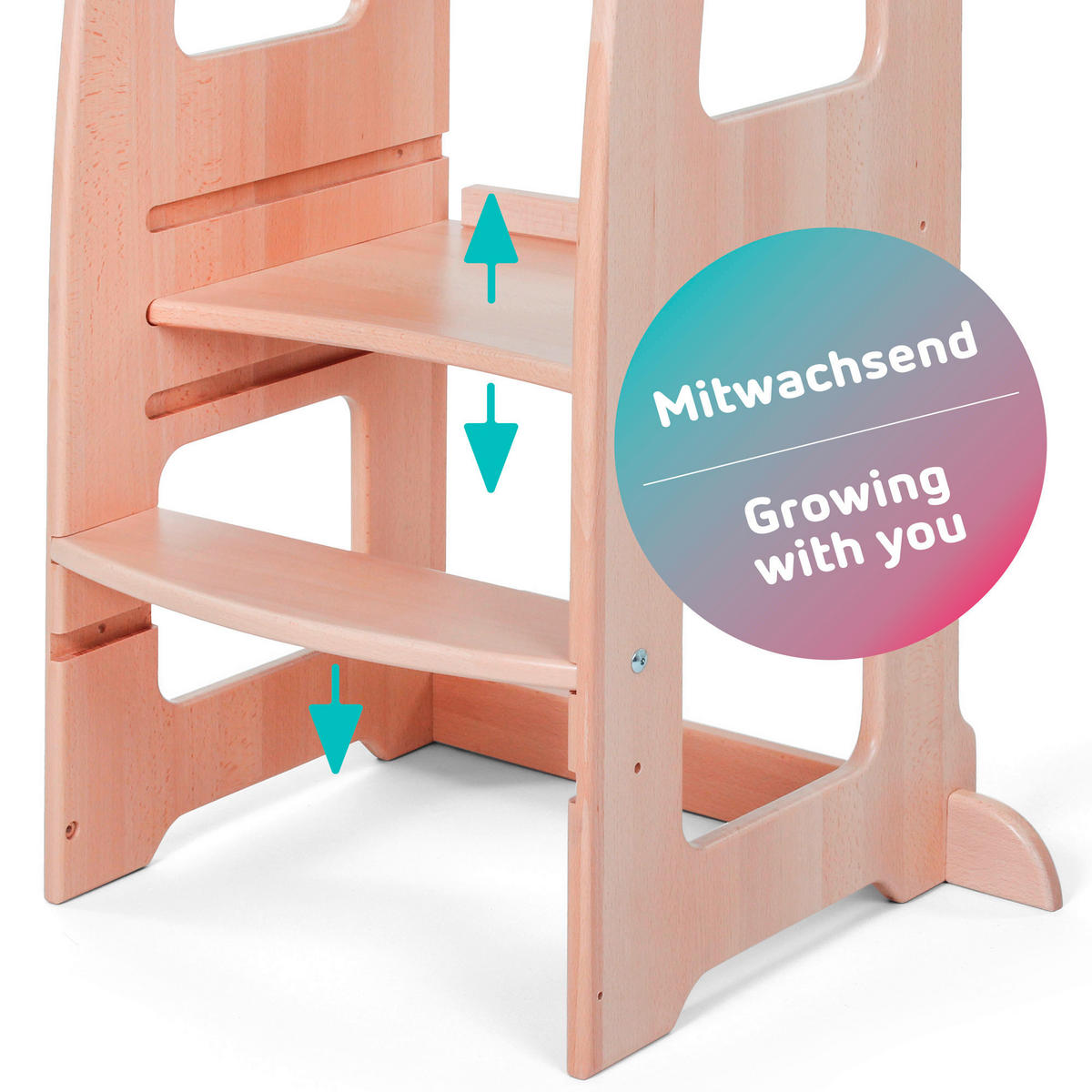 LERNTURM  - Naturfarben, Basics, Holz (42,5/62,6/92cm) - Tobi