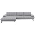 ECKSOFA  in Chenille Hellgrau  180/310 cm  - Hellgrau/Schwarz, Design, Textil/Metall (180/310cm) - Dieter Knoll