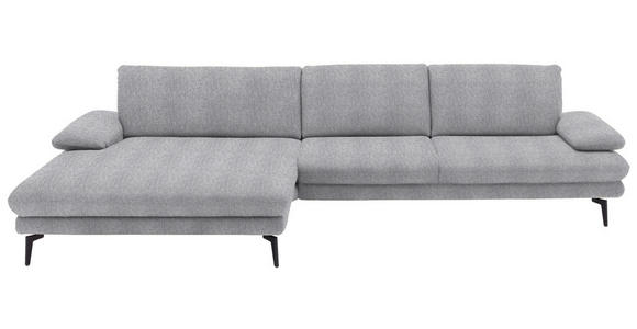 ECKSOFA  in Chenille Hellgrau  180/310 cm  - Hellgrau/Schwarz, Design, Textil/Metall (180/310cm) - Dieter Knoll