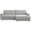 ECKSOFA in Cord Grau  - Schwarz/Grau, Modern, Textil (250/176cm) - Trendmanufaktur