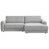 ECKSOFA in Cord Grau  - Schwarz/Grau, Modern, Textil (250/176cm) - Trendmanufaktur