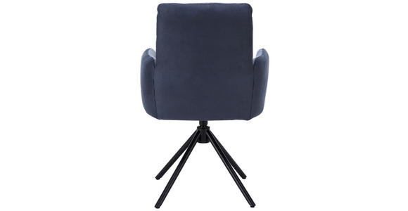 ARMLEHNSTUHL in Stahl Flachgewebe - Blau/Anthrazit, Design, Textil/Metall (58/91/62cm) - Dieter Knoll