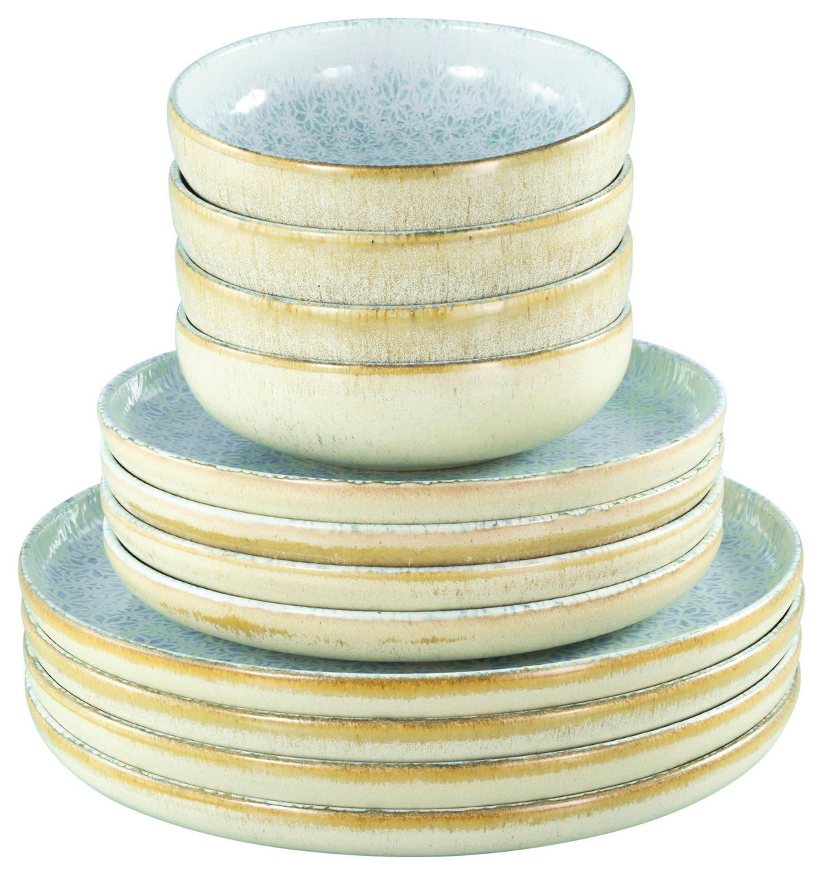 SERVIS Uno Emiliana 12 delar  - ljusblå/cremefärgad, Basics, keramik - Creatable