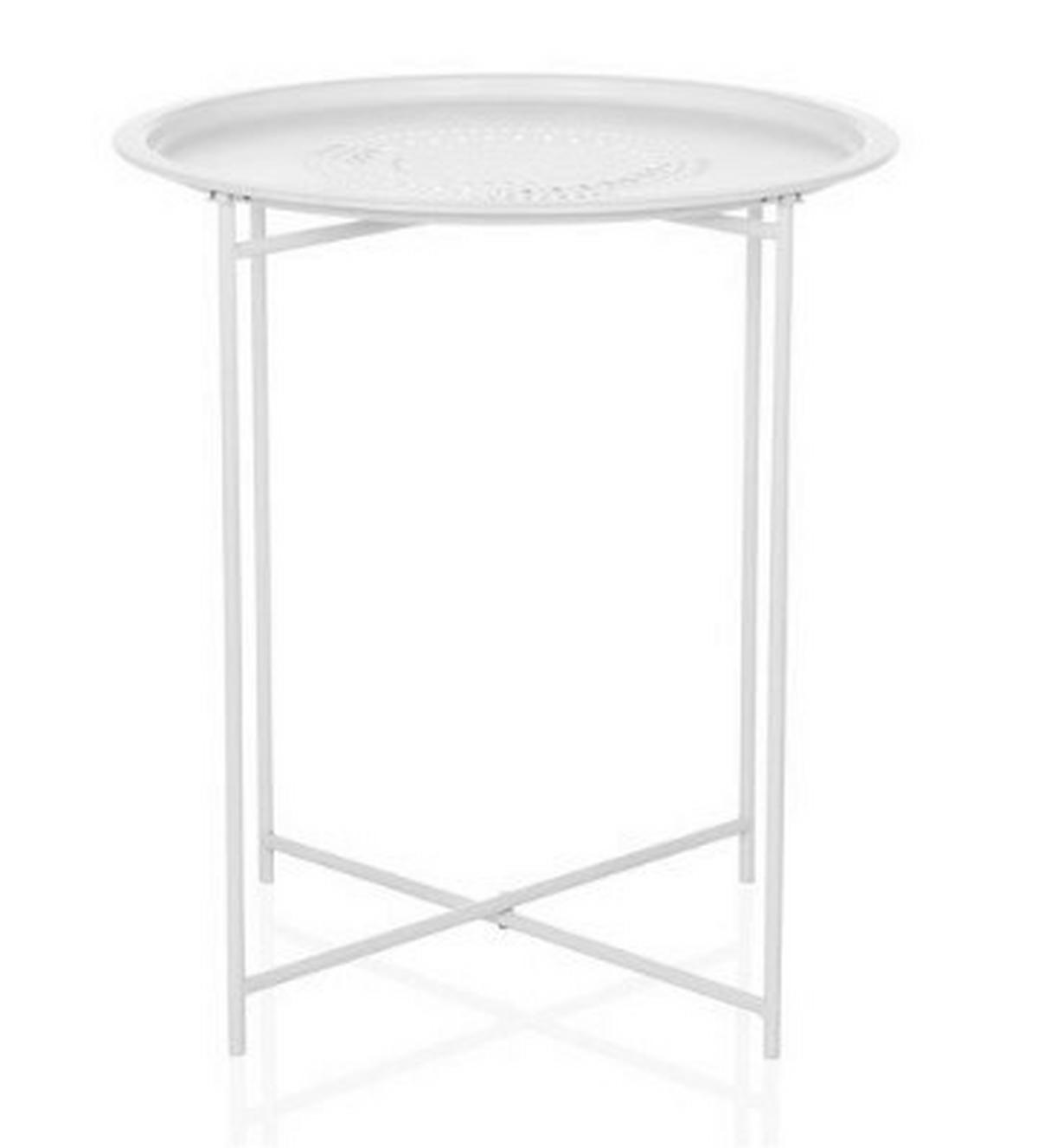 BEISTELLTISCH in Metall  - Weiß, MODERN, Metall (46/52/46cm) - MID.YOU