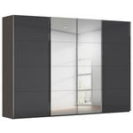 SCHWEBETÜRENSCHRANK  in Graphitfarben, Schwarz  - Chromfarben/Graphitfarben, Design, Glas/Holzwerkstoff (316/235/68cm) - Novel