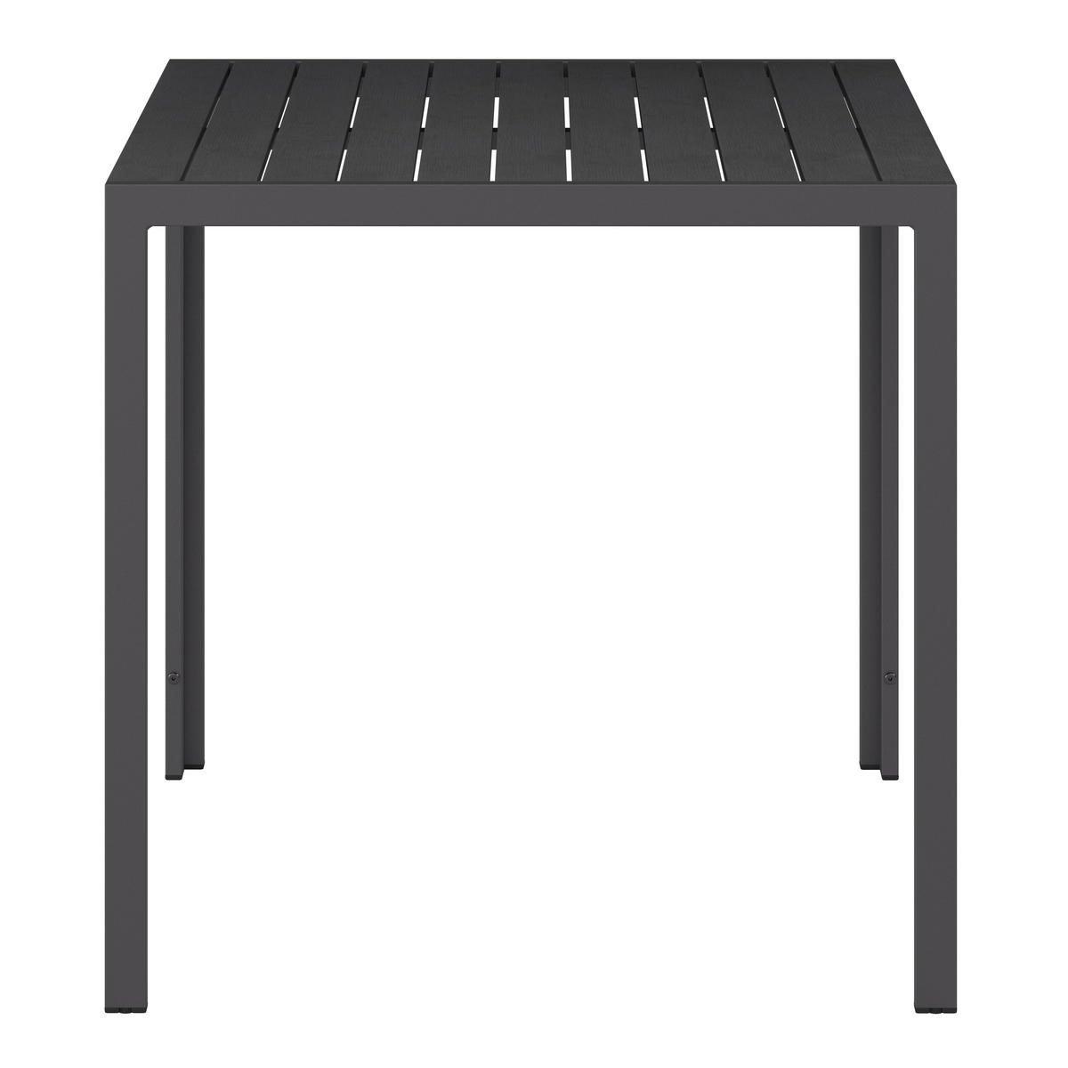 GARTENTISCH Metall, Kunststoff quadratisch  - Schwarz, MODERN, Kunststoff/Metall (75/74/75cm) - Ambia Garden