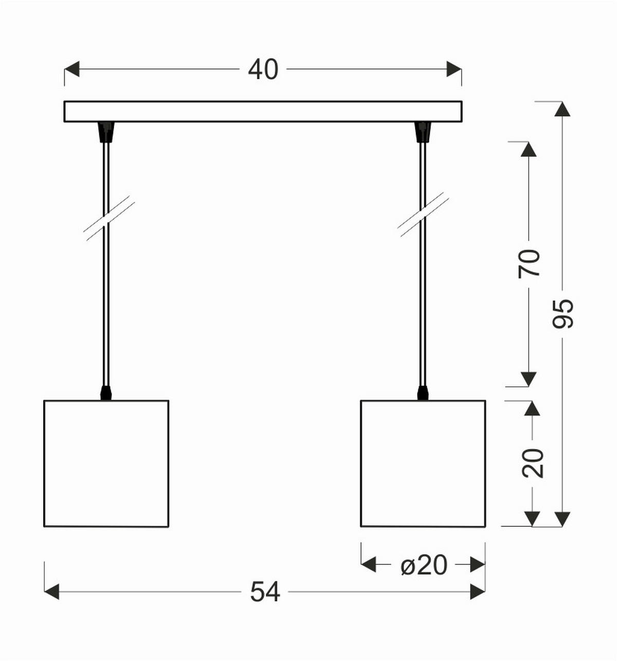 PENDELLEUCHTE Atlanta 54/20/95 cm   - Weiß, KONVENTIONELL, Kunststoff/Metall (54/20/95cm)