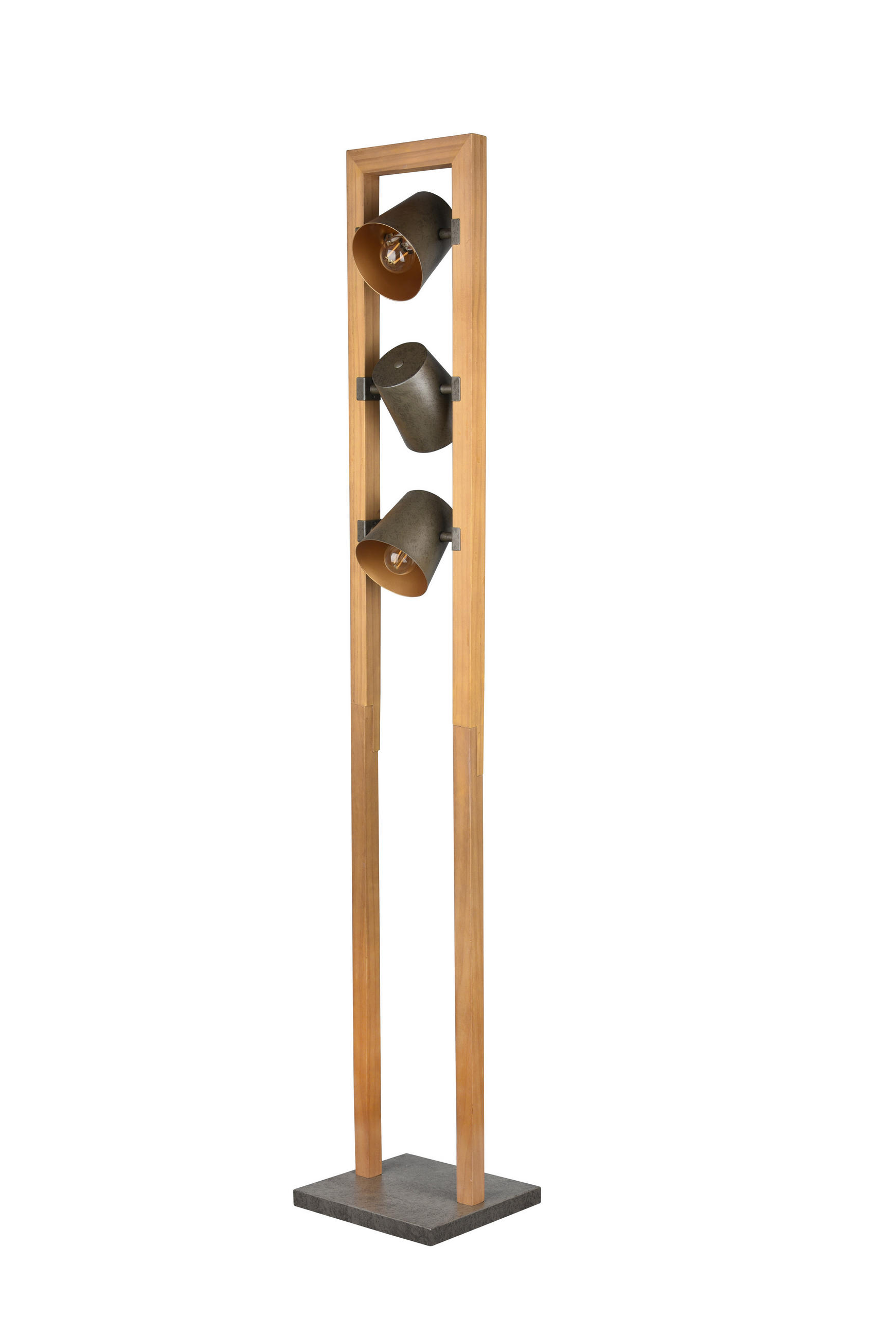 GOLVLAMPA  25/150/25 cm   - grå/guldfärgad, Natur, metall/trä (25/150/25cm) - Trio Leuchten