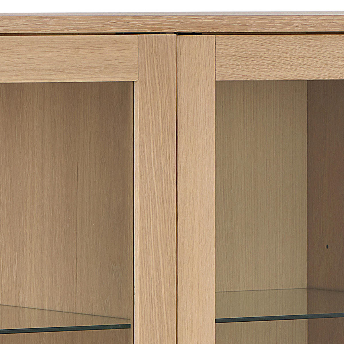 VITRINE MARTE in furniert Klar, Eichefarben  - Klar/Eichefarben, Design, Glas/Holzwerkstoff (140/148/40cm) - MID.YOU