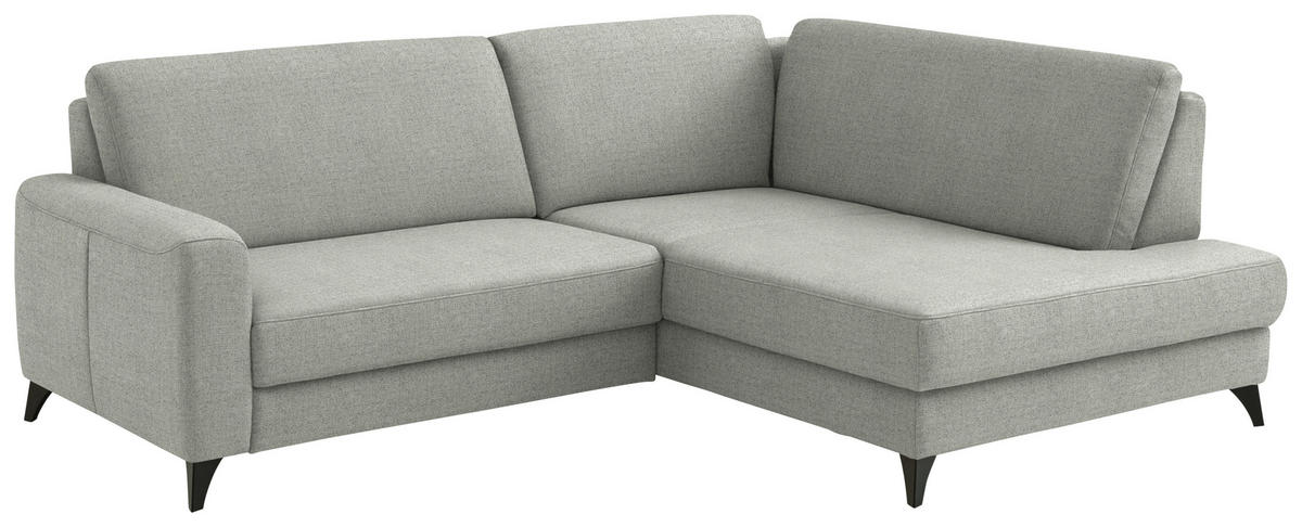 ECKSOFA  Chenille Hellgrau  - Hellgrau/Schwarz, Design, Textil/Metall (239/182cm) - Beldomo Comfort