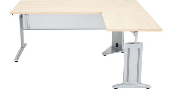 ECKSCHREIBTISCH 180/160/68-82 cm in Eichefarben - Eichefarben, Design, Holzwerkstoff/Metall (180/160/68-82cm) - Moderano
