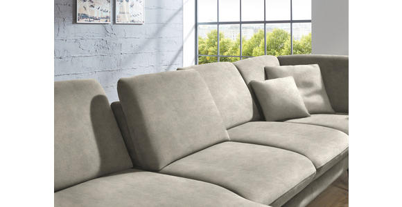 WOHNLANDSCHAFT in Velours Platinfarben - Platinfarben/Schwarz, Design, Textil/Metall (180/344/208cm) - Dieter Knoll