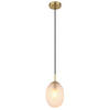 HÄNGELEUCHTE 15/120 cm    - Weiss/Goldfarben, Basics, Glas/Textil (15/120cm) - Globo