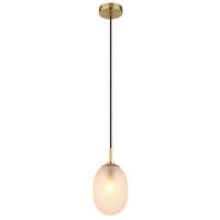 HÄNGELEUCHTE 15/120 cm    - Weiss/Goldfarben, Basics, Glas/Textil (15/120cm) - Globo