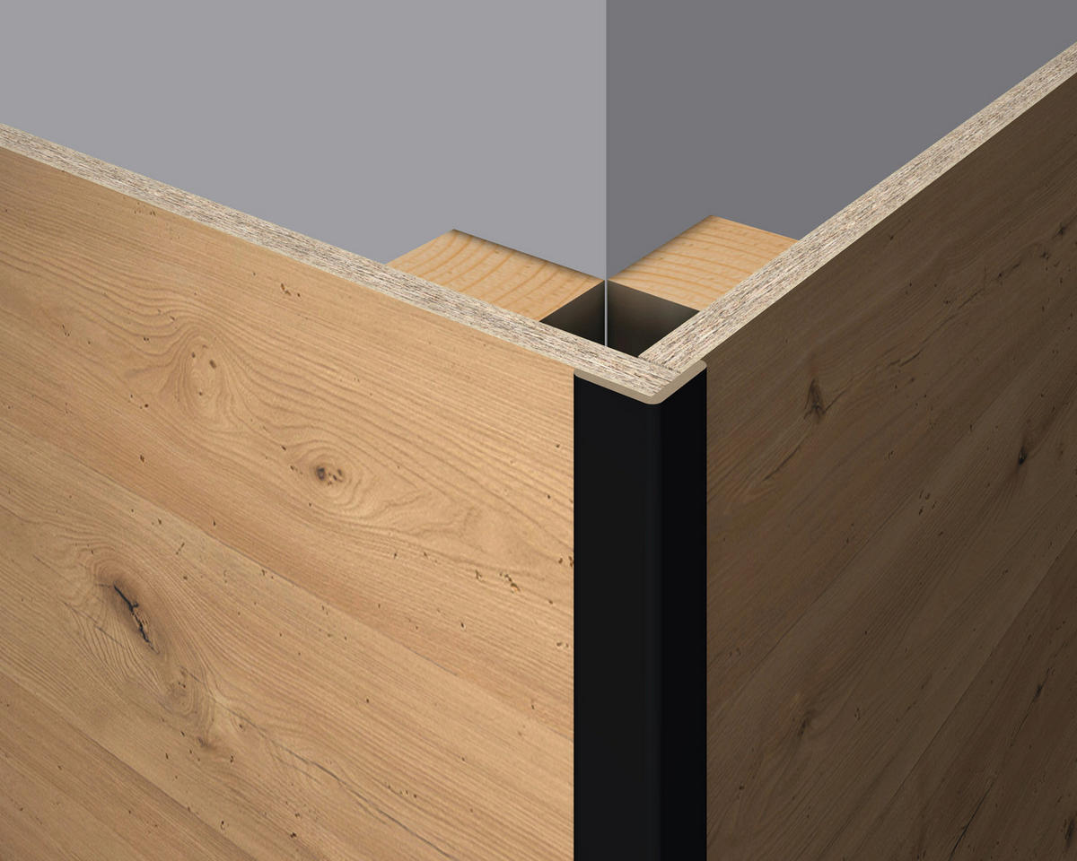 Faltleiste Schwarz  - Schwarz, Basics, Naturmaterialien (240/2.2/2.2cm) - Egger Holzwerkstoffe
