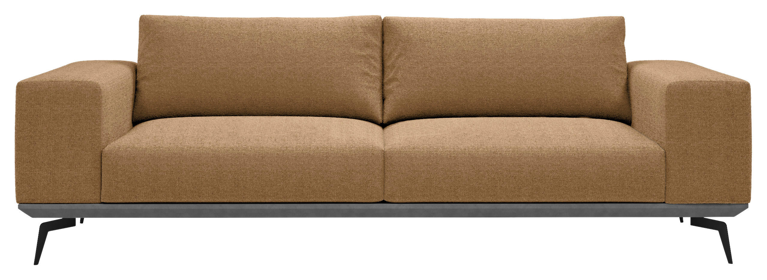 2-SITZER-SOFA Chenille Rostfarben  - Rostfarben/Schwarz, Design, Holz/Textil (260/87/95cm) - MID.YOU
