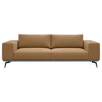 2-SITZER-SOFA Chenille Rostfarben  - Rostfarben/Schwarz, Design, Holz/Textil (260/87/95cm) - MID.YOU