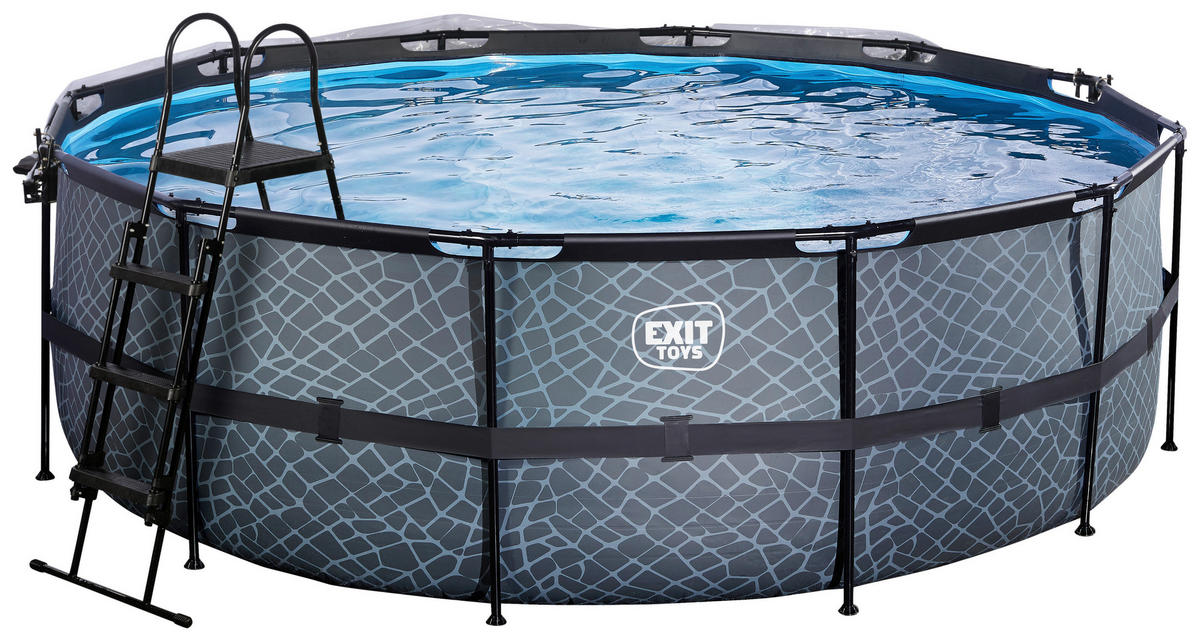 POOL 427/122 cm  - Blaugrau, Konventionell, Kunststoff/Metall (427/122cm) - EXIT Toys
