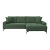 ECKSOFA ZERO Grün Cord Zierkissen, Rückenkissen  - Schwarz/Grün, Trend, Textil/Metall (286/173cm) - Livetastic