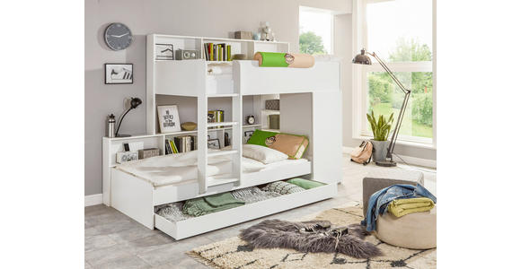 ETAGENBETT 90/200 cm  - Braun/Weiß, Design, Holzwerkstoff (90/200cm) - Xora