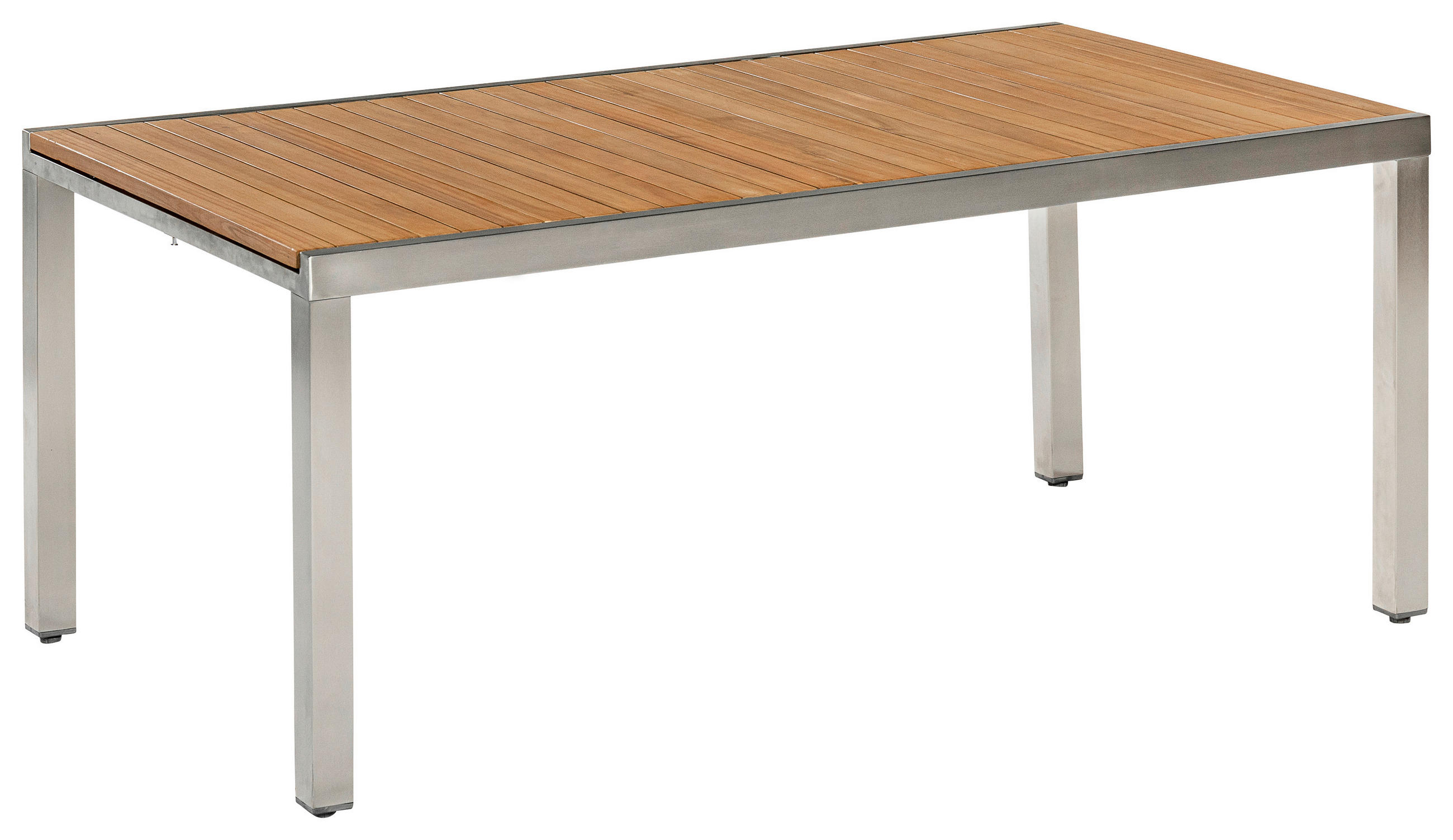 GARTENTISCH 150/80/74 cm Holz, Metall rechteckig  - Silberfarben/Akaziefarben, KONVENTIONELL, Holz/Metall (150/80/74cm) - Gardenson